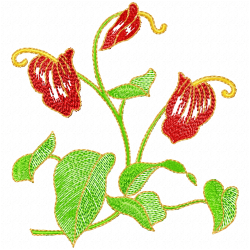 Flowers And Tree Embroidery Design 6 Flowers And Tree Embroidery Design 6